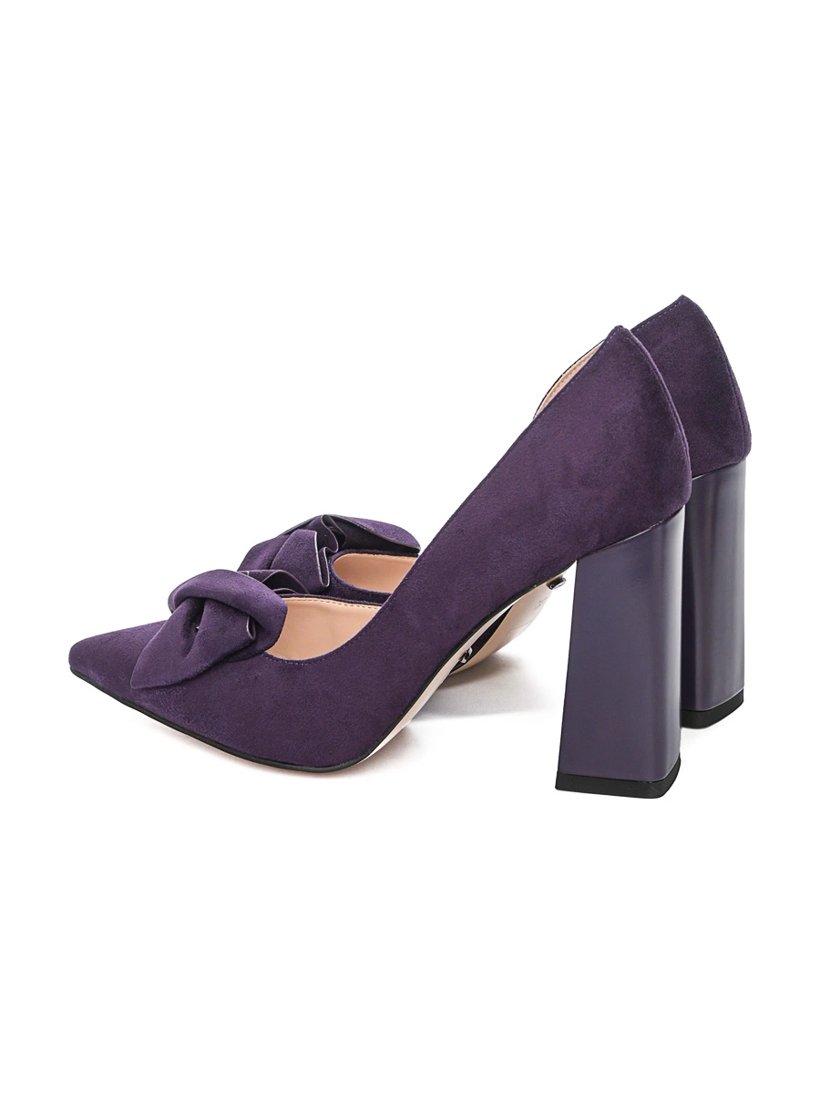 Туфли-лодочки фиолетового цвета с бантом
